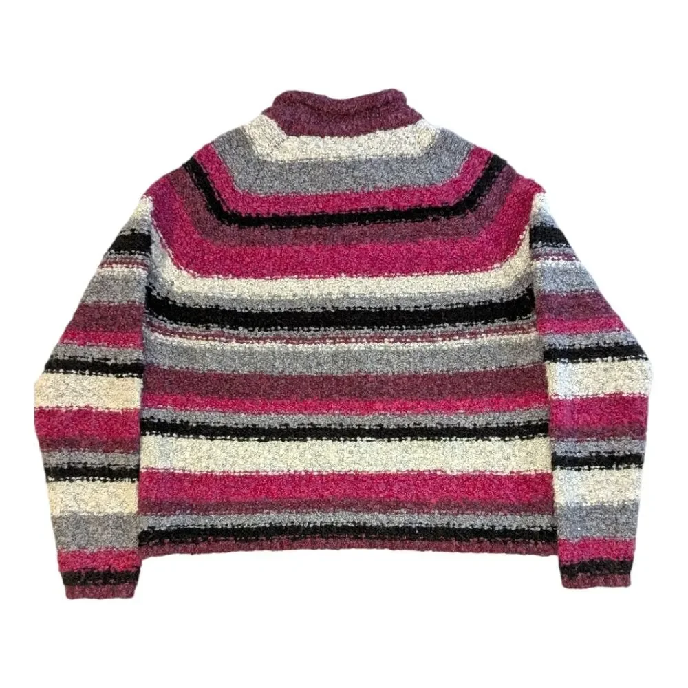 Vintage The Limited Striped Wool Blend Mock Neck Sweater Chunky S Winter 90s 80s